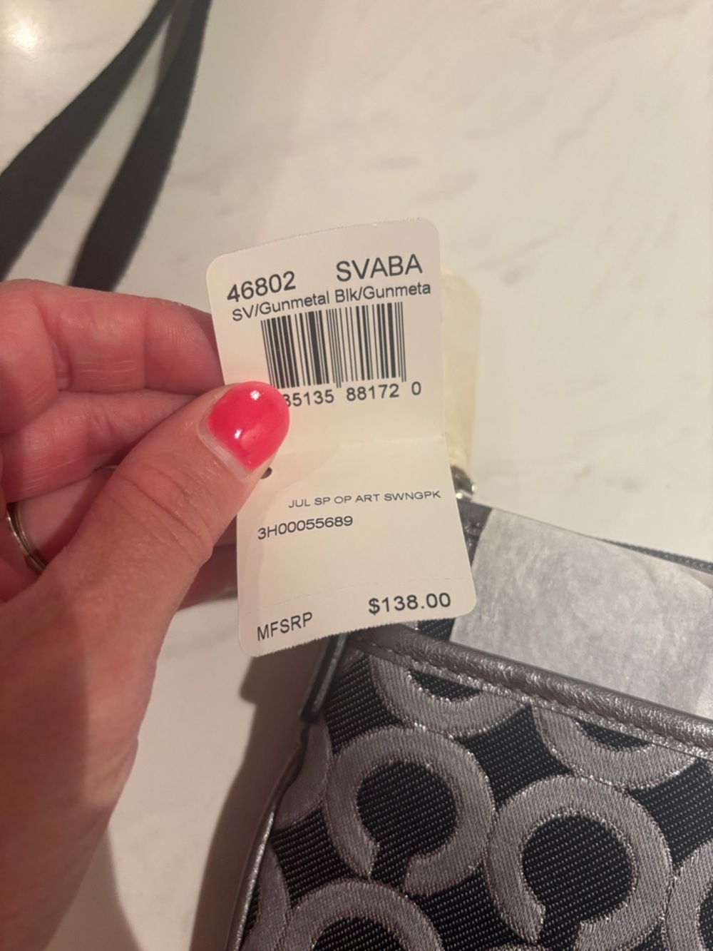 NWT Coach Silver and Black Crossbody Bag - Picture 2 of 7